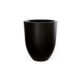 Valencia tapered round fiberglass planter in Matte Black
