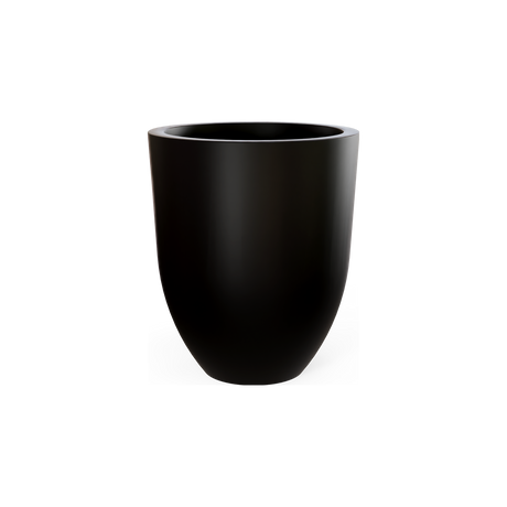 Valencia tapered round fiberglass planter in Matte Black