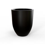 Valencia tapered round fiberglass planter in Matte Black, studio render