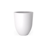 Valencia tapered round fiberglass planter in Matte Bright White
