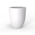 Valencia tapered round fiberglass planter in Matte Bright White, studio render