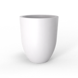 Valencia tapered round fiberglass planter in Matte Bright White, studio render