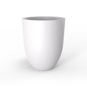 Valencia tapered round fiberglass planter in Matte Bright White, studio render