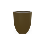 Valencia tapered round fiberglass planter in Matte Bronze