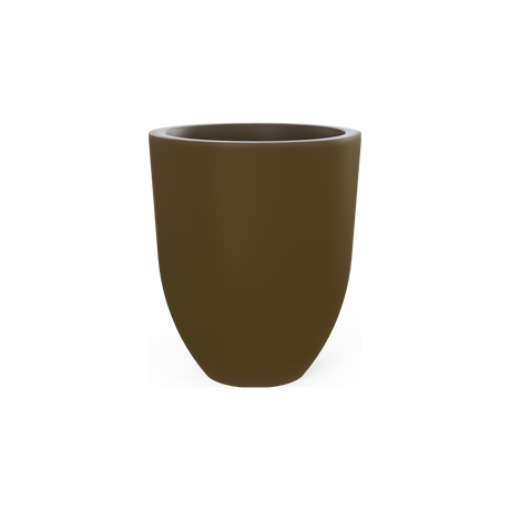 Valencia tapered round fiberglass planter in Matte Bronze