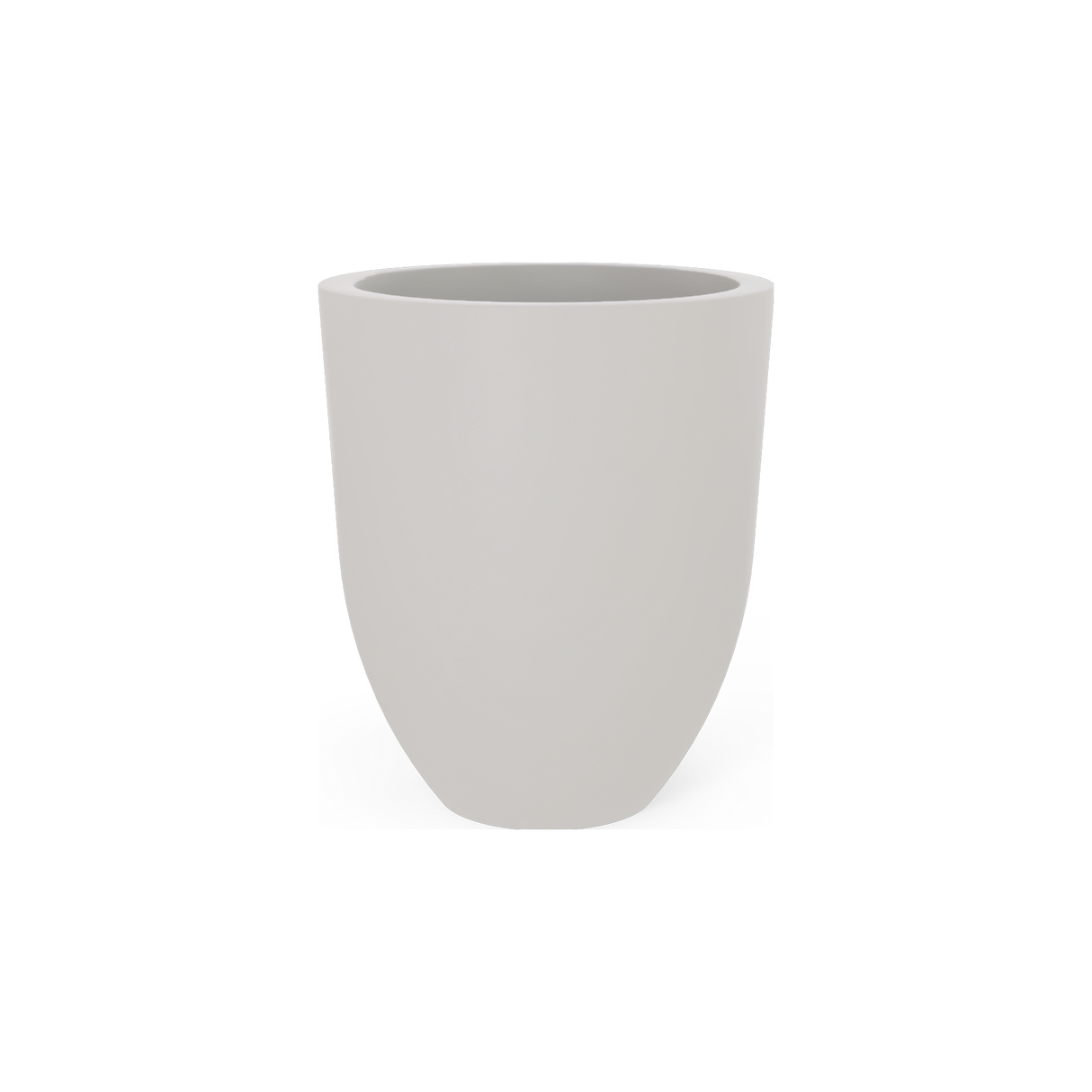 Valencia tapered round fiberglass planter in Matte Cement Grey
