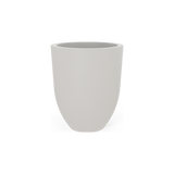 Valencia tapered round fiberglass planter in Matte Cement Grey