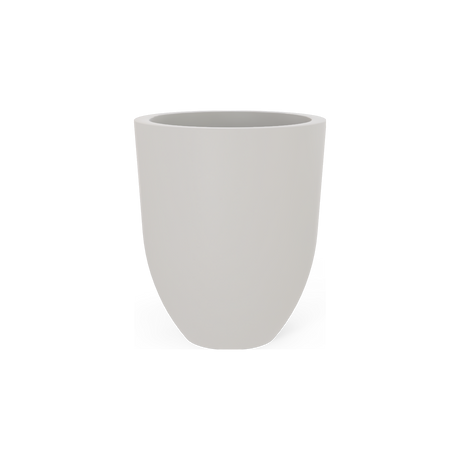 Valencia tapered round fiberglass planter in Matte Cement Grey