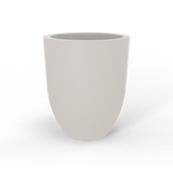 Valencia tapered round fiberglass planter in Matte Cement Grey, studio render