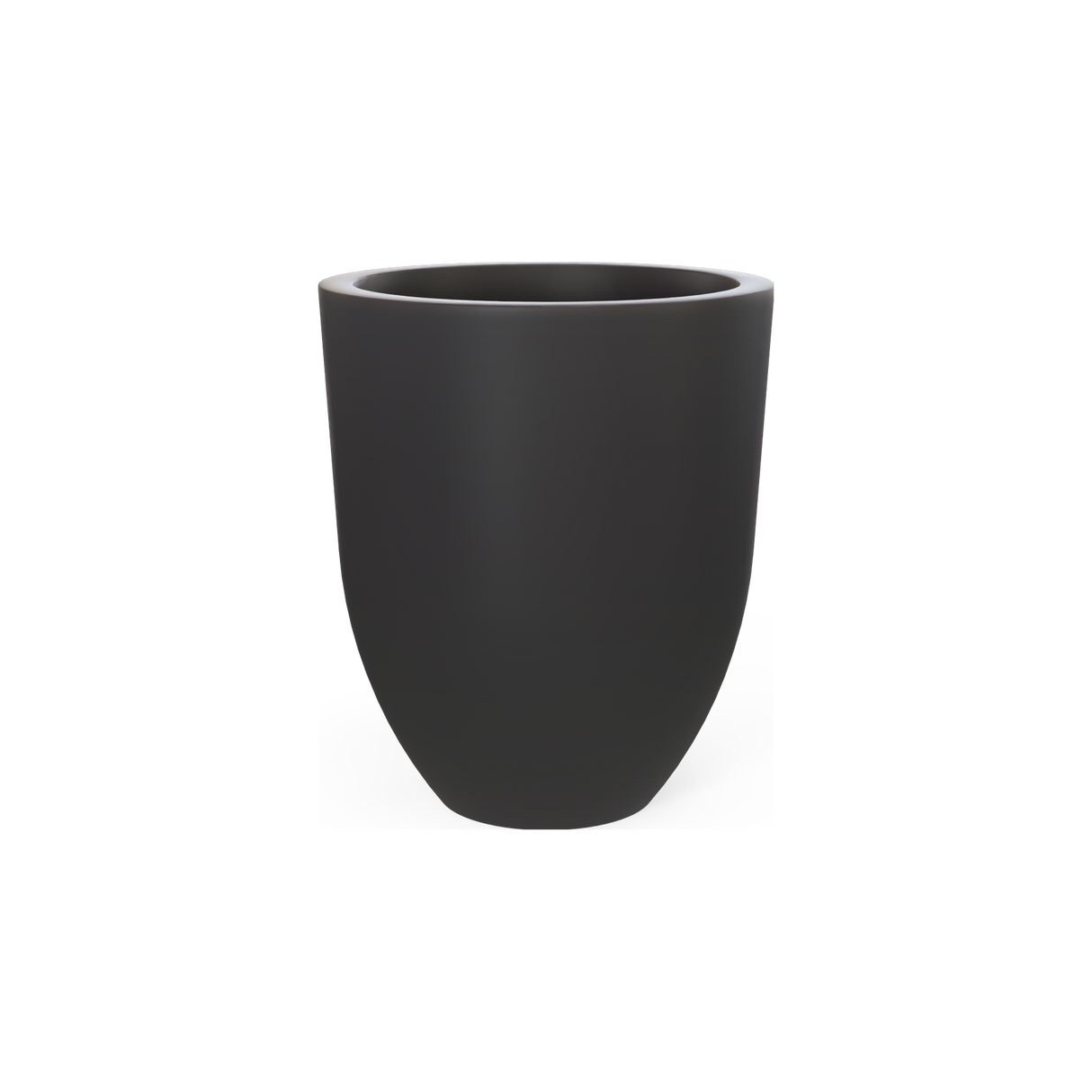 Valencia tapered round fiberglass planter in Matte Charcoal