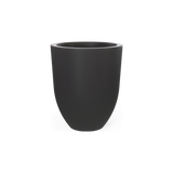 Valencia tapered round fiberglass planter in Matte Charcoal