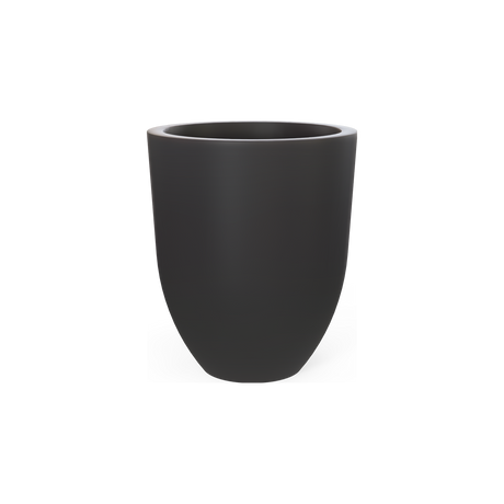 Valencia tapered round fiberglass planter in Matte Charcoal