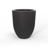 Valencia tapered round fiberglass planter in Matte Charcoal, studio render
