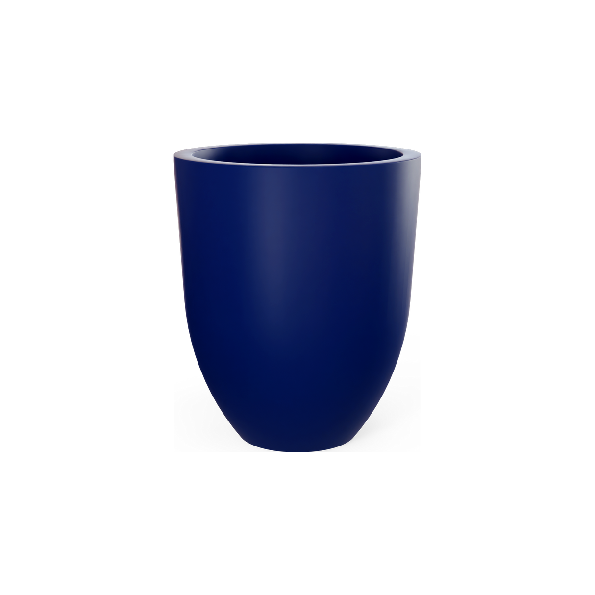 Valencia tapered round fiberglass planter in Matte Cobalt Blue