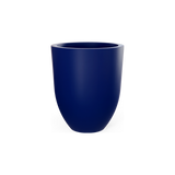 Valencia tapered round fiberglass planter in Matte Cobalt Blue