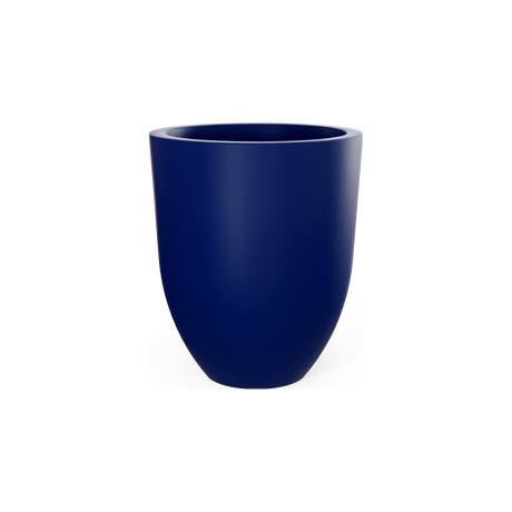 Valencia tapered round fiberglass planter in Matte Cobalt Blue