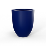 Valencia tapered round fiberglass planter in Matte Cobalt Blue, studio render