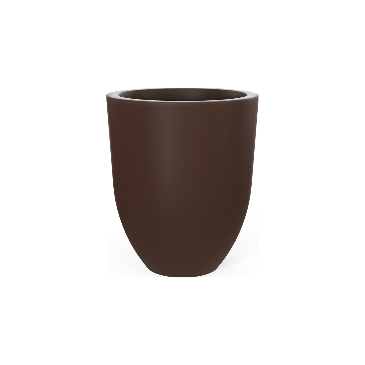 Valencia tapered round fiberglass planter in Matte Dark Brown
