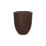 Valencia tapered round fiberglass planter in Matte Dark Brown