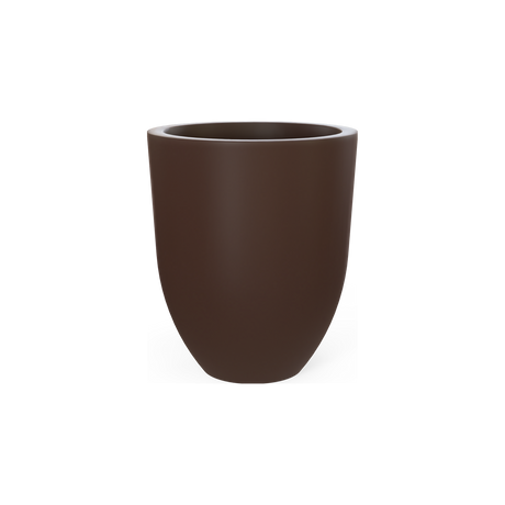Valencia tapered round fiberglass planter in Matte Dark Brown