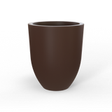 Valencia tapered round fiberglass planter in Matte Dark Brown, studio render