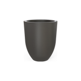 Valencia tapered round fiberglass planter in Matte Gunmetal