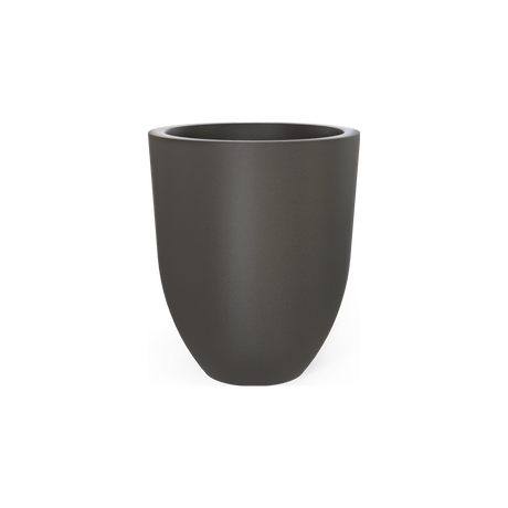 Valencia tapered round fiberglass planter in Matte Gunmetal