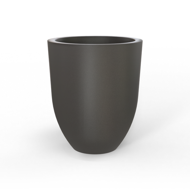 Valencia tapered round fiberglass planter in Matte Gunmetal, studio render