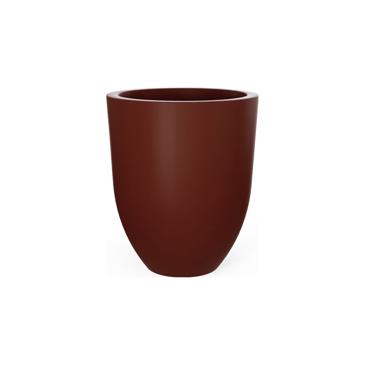 Valencia tapered round fiberglass planter in Matte Terra Cotta
