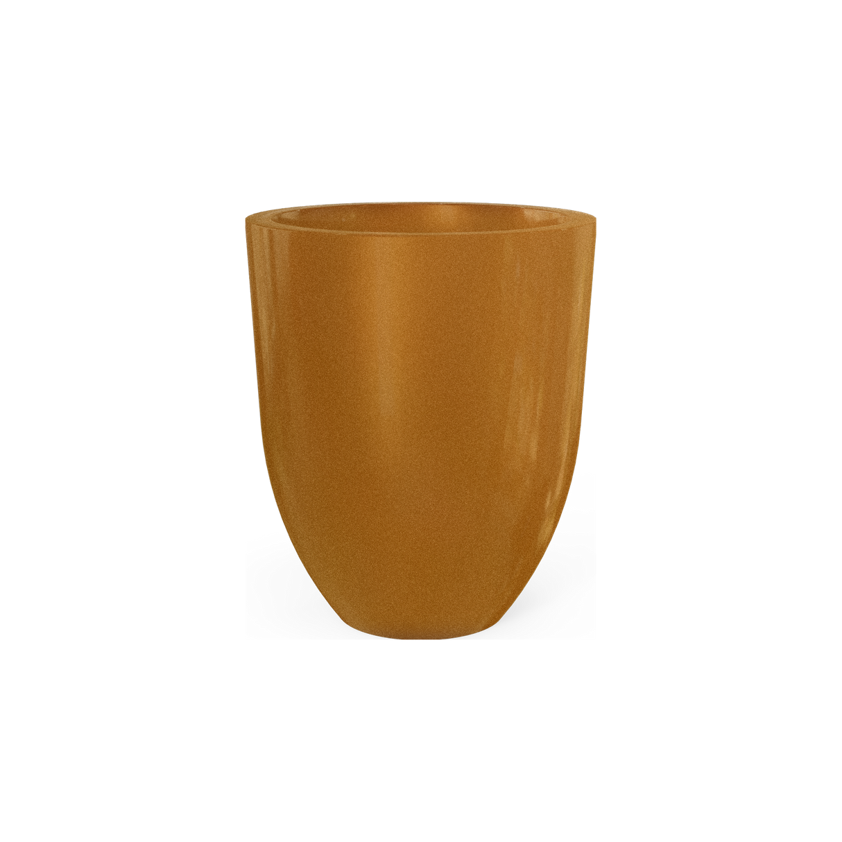 Valencia tapered round fiberglass planter in Metallic Bronze