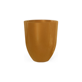 Valencia tapered round fiberglass planter in Metallic Bronze