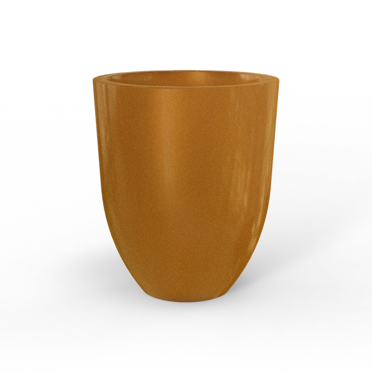 Valencia tapered round fiberglass planter in Metallic Bronze, studio render