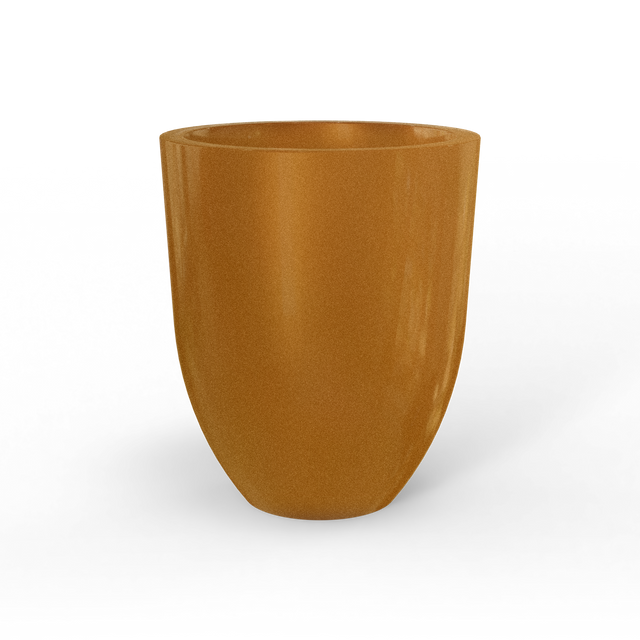 Valencia tapered round fiberglass planter in Metallic Bronze, studio render