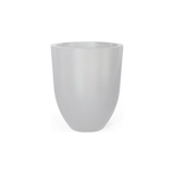 Valencia tapered round fiberglass planter in Metallic Silver
