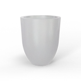 Valencia tapered round fiberglass planter in Metallic Silver, studio render