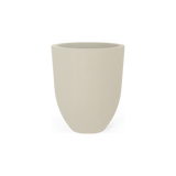 Valencia tapered round fiberglass planter in Satin Beige