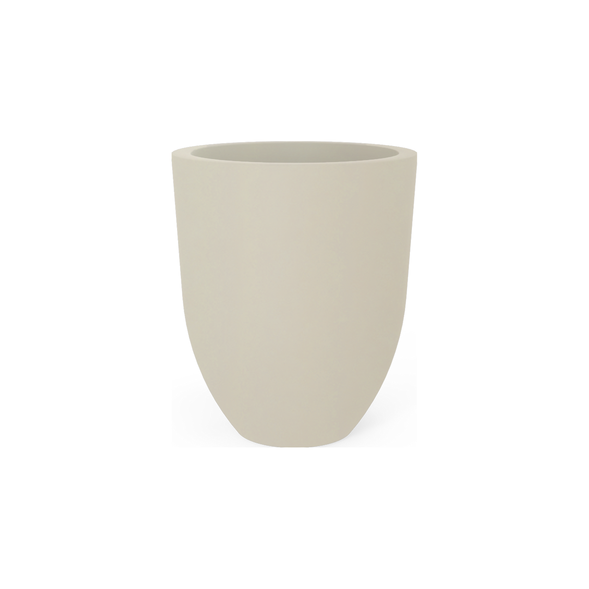 Valencia tapered round fiberglass planter in Satin Beige