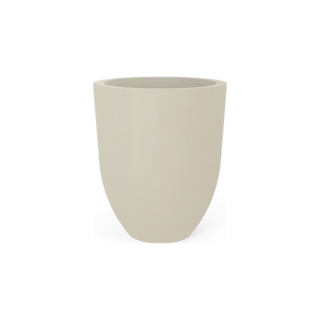 Valencia tapered round fiberglass planter in Satin Beige