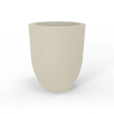 Valencia tapered round fiberglass planter in Satin Beige, studio render