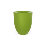 Valencia tapered round fiberglass planter in Satin Green