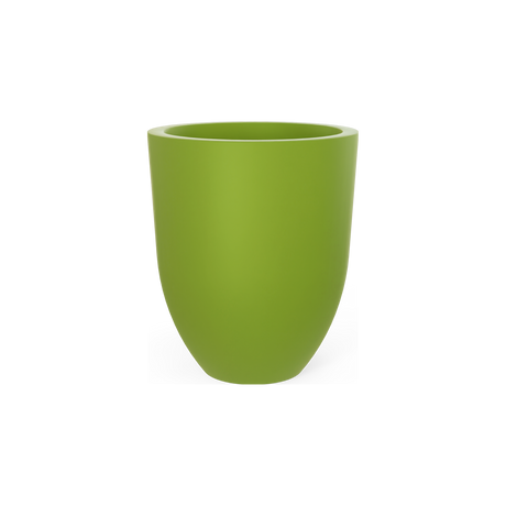 Valencia tapered round fiberglass planter in Satin Green