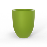 Valencia tapered round fiberglass planter in Satin Green, studio render