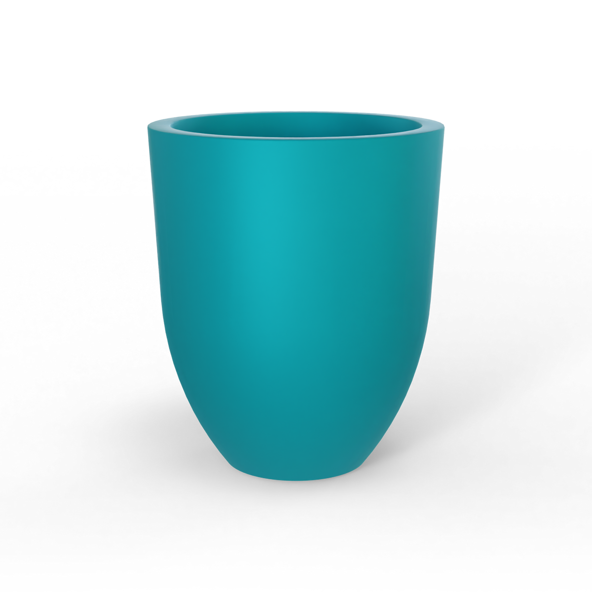 Valencia tapered round fiberglass planter in Satin Seafoam Green, studio render