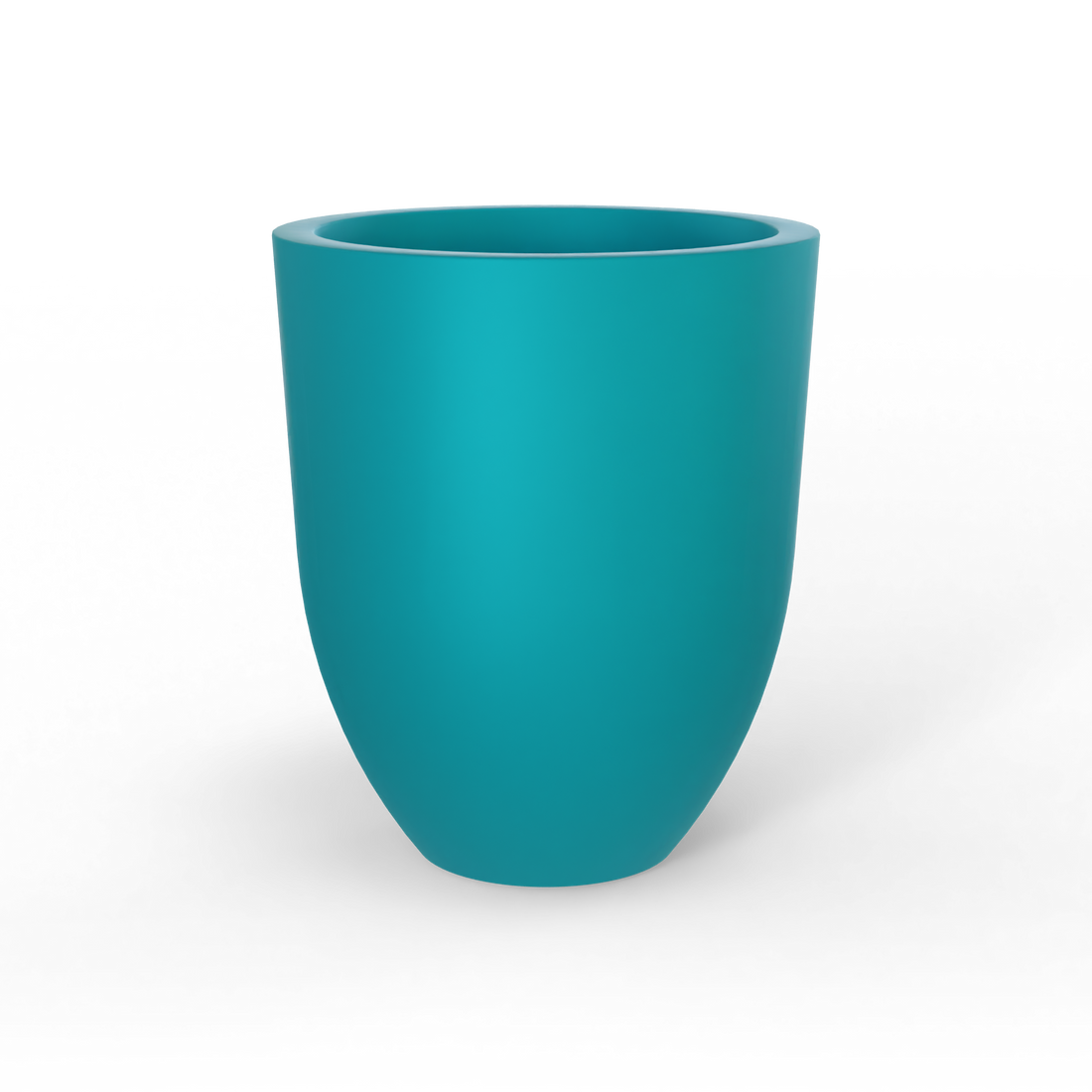 Valencia tapered round fiberglass planter in Satin Seafoam Green, studio render
