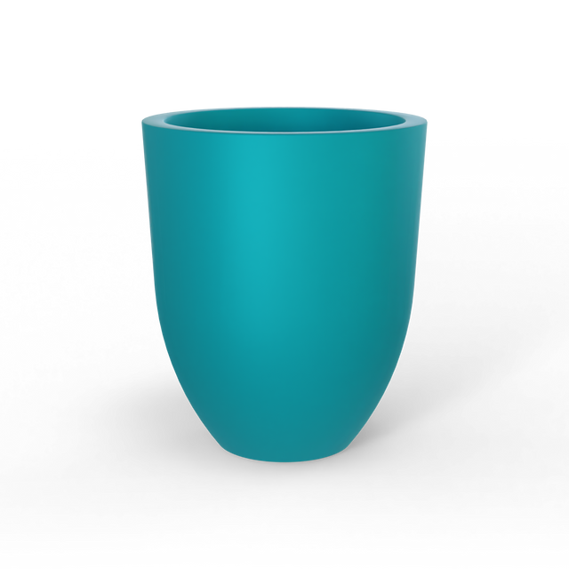 Valencia tapered round fiberglass planter in Satin Seafoam Green, studio render