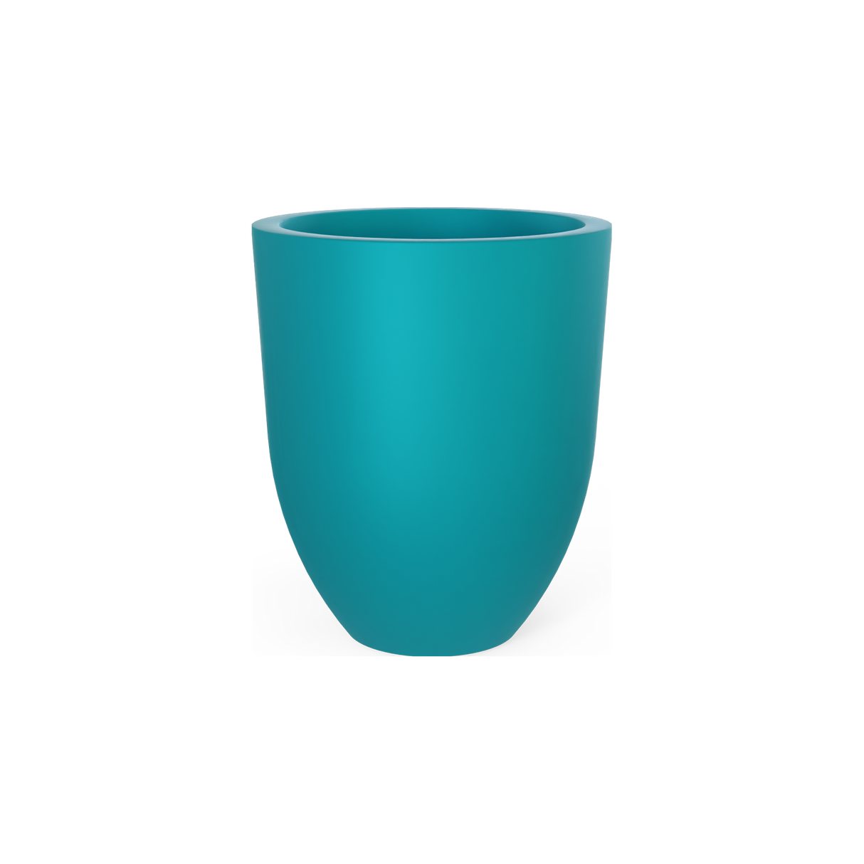 Valencia tapered round fiberglass planter in Satin Seafoam Green