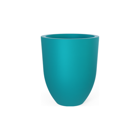 Valencia tapered round fiberglass planter in Satin Seafoam Green