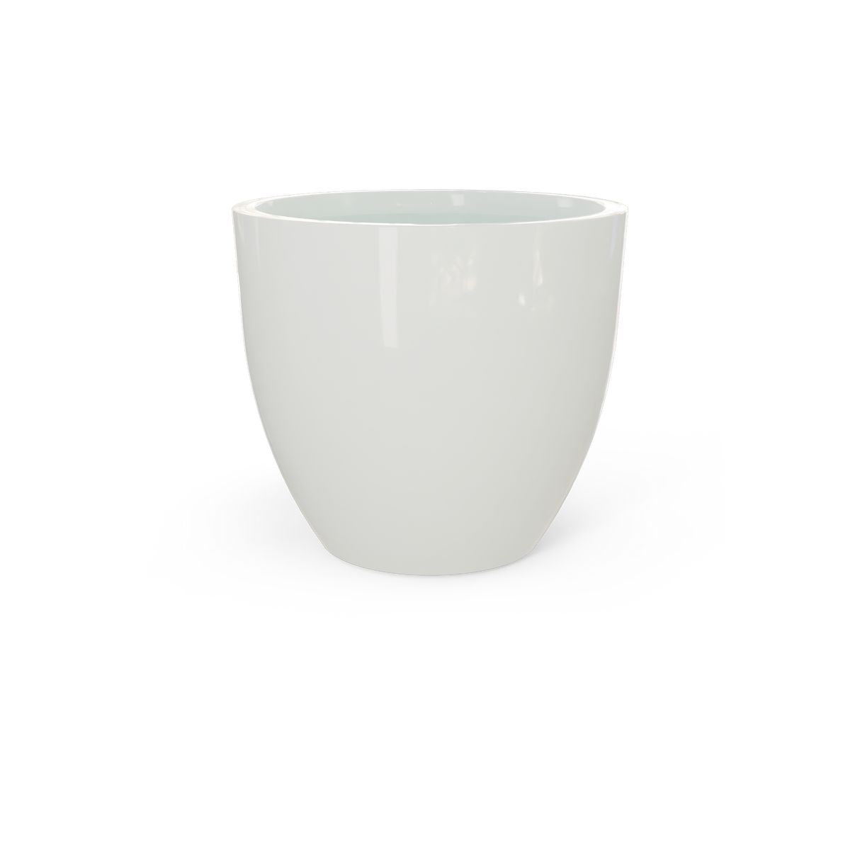 Wannsee round fiberglass planter in Gloss Bright White