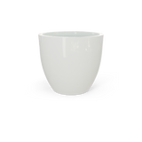 Wannsee round fiberglass planter in Gloss Bright White