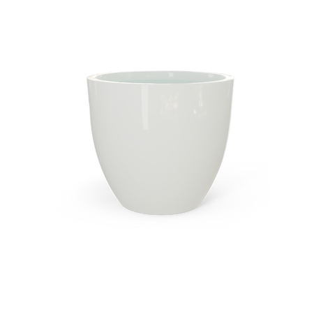 Wannsee round fiberglass planter in Gloss Bright White
